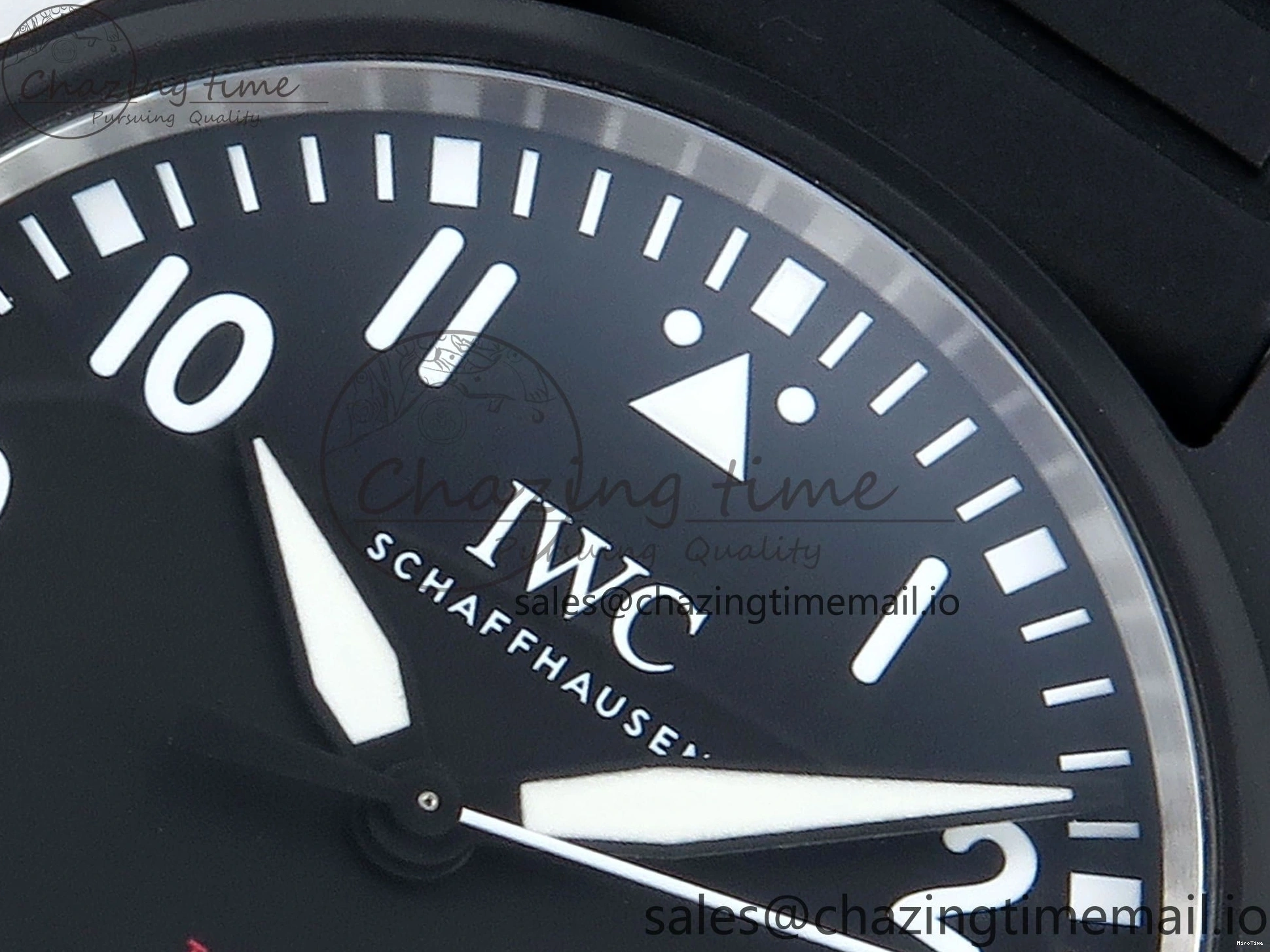 MIROTIME 0219 Pilot Top Gun IW326901 M+F 1:1 Best Edition Black Dial on Black Rubber Strap A SportInspired 6999